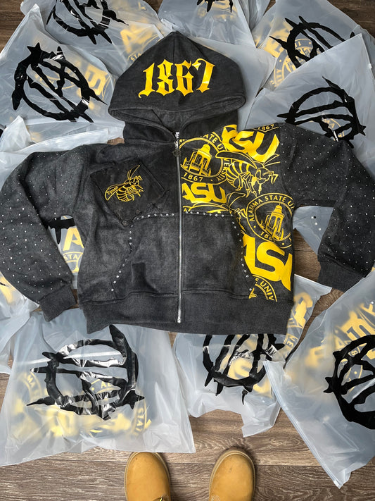 TAxHBCU ACID WASH HOODIE